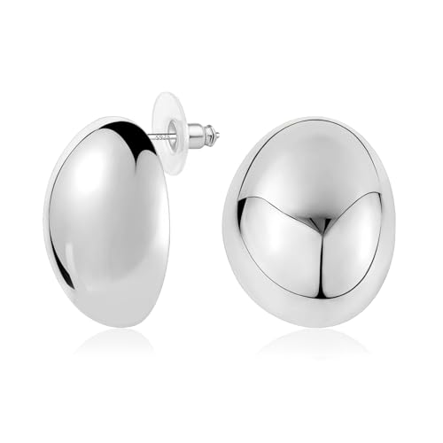 BOUTIQUELOVIN Waterdrop Ohrringe Dupes Dick Ohrringe Creolen Silber Groß Chunky Earrings for Women Geschenk für Frauen Freundin Mama Mädchen von BOUTIQUELOVIN