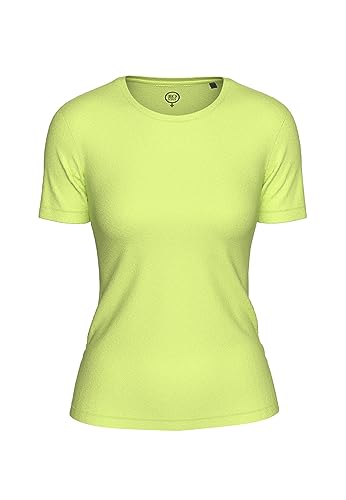 BOVIVA 10100 Damen Basic Rundhals (Round-Neck) Kurzarm T-Shirt/Jersey Tshirt Oberteile, Basics und Shirts aus Baumwolle einfarbig für den Sommer Venus Citron,42 von BOVIVA