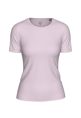 BOVIVA 10100 Damen Basic Rundhals (Round-Neck) Kurzarm T-Shirt/Jersey Tshirt Oberteile, Basics und Shirts aus Baumwolle einfarbig für den Sommer Venus Pale pink,34 von BOVIVA