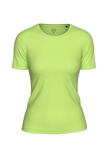 BOVIVA 10100 Damen Basic Rundhals (Round-Neck) Kurzarm T-Shirt/Jersey Tshirt Oberteile, Basics und Shirts aus Baumwolle einfarbig für den Sommer Venus Pistachio,44 von BOVIVA