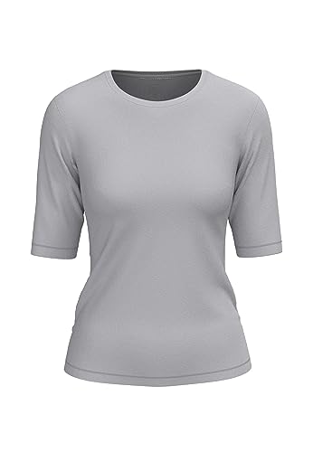 BOVIVA 10102 Damen Basic Rundhals (Round-Neck) Halbarm Kurzarm T-Shirt/Jersey Tshirt Oberteile, Basics und Shirts aus Baumwolle in Unifarben für den Sommer Venus Chalk,42 von BOVIVA