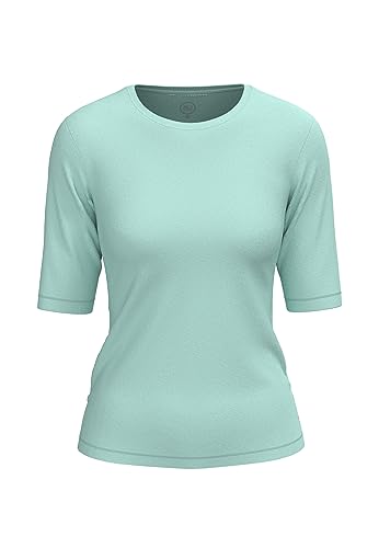 BOVIVA 10102 Damen Basic Rundhals (Round-Neck) Halbarm Kurzarm T-Shirt/Jersey Tshirt Oberteile, Basics und Shirts aus Baumwolle in Unifarben für den Sommer Venus Mint,42 von BOVIVA