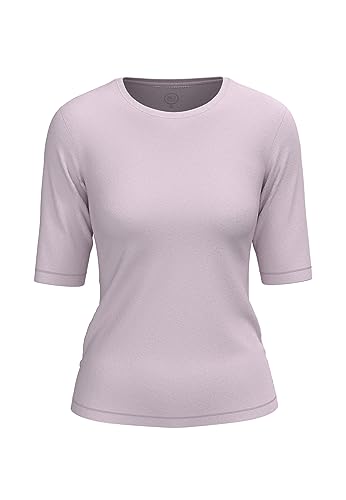 BOVIVA 10102 Damen Basic Rundhals (Round-Neck) Halbarm Kurzarm T-Shirt/Jersey Tshirt Oberteile, Basics und Shirts aus Baumwolle in Unifarben für den Sommer Venus Pale pink,36 von BOVIVA