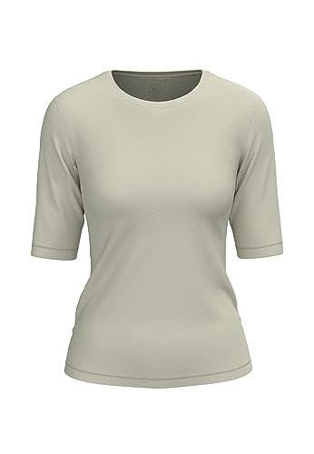 BOVIVA 10102 Damen Basic Rundhals (Round-Neck) Halbarm Kurzarm T-Shirt/Jersey Tshirt Oberteile, Basics und Shirts aus Baumwolle in Unifarben für den Sommer Venus Whisper White,34 von BOVIVA