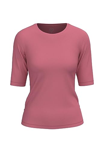 BOVIVA 10102 Damen Basic Rundhals (Round-Neck) Halbarm Kurzarm T-Shirt/Jersey Tshirt Oberteile, Basics und Shirts aus Baumwolle in Unifarben für den Sommer Venus deep Rose,38 von BOVIVA