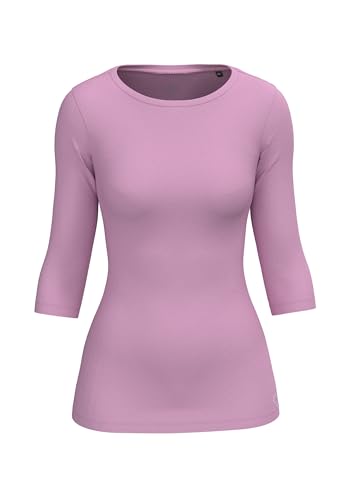 BOVIVA 30200 Damen Basic Boat Neck Uboot U Boot Ausschnitt Boatneck 3/4 arm dreiviertelarm T-Shirt Oberteile Shirts aus Baumwolle einfarbig Sommer Venus New Rose,36 von BOVIVA