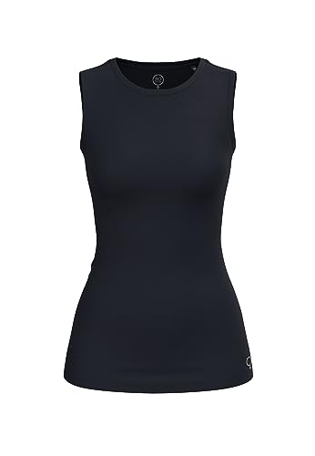 BOVIVA 40000 Damen Basic Unterhemd Tanktop Tank ärmellos ohne arm T-Shirt (Tshirt) Oberteile, Basics Shirts aus Baumwolle einfarbig für den Sommer Venus Marine Classic,42 von BOVIVA