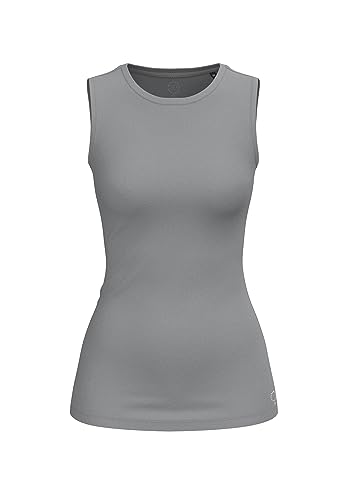 BOVIVA 40000 Damen Basic Unterhemd Tanktop Tank ärmellos ohne arm T-Shirt (Tshirt) Oberteile, Basics Shirts aus Baumwolle einfarbig für den Sommer Venus Silver Cloud,42 von BOVIVA