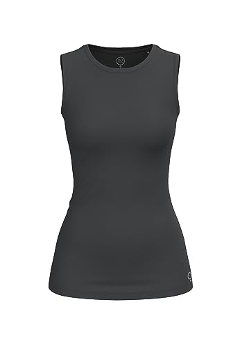 BOVIVA 40000 Damen Basic Unterhemd Tanktop Tank ärmellos ohne arm T-Shirt (Tshirt) Oberteile, Basics Shirts aus Baumwolle einfarbig für den Sommer Venus Black,36 von BOVIVA