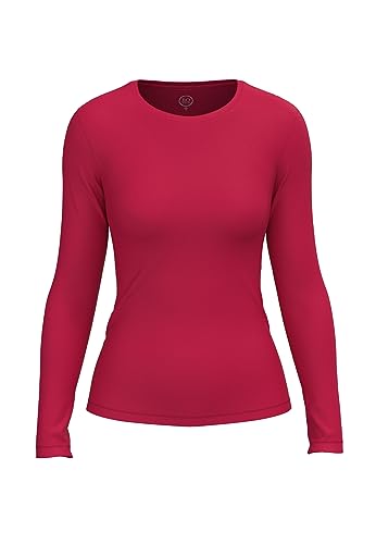 BOVIVA Bamboo 10309 Damen Basic Rundhals (Round-Neck) Longsleeve Langarm T-Shirt (Tshirt) /Jersey Oberteile, Basics und Shirts aus Viskose einfarbig, Bambus Soft Bamboo Cherry,40 von BOVIVA