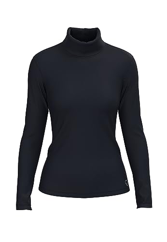 BOVIVA Bamboo 70309 Damen Turtle Neck Basic Longsleeve Langarm Long Sleeve T-Shirt (Tshirt) Oberteile, Basics Shirts aus Viskose einfarbig Bambus Soft Bamboo Marine Classic,36 von BOVIVA