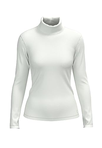 BOVIVA Bamboo 70309 Damen Turtle Neck Basic Longsleeve Langarm Long Sleeve T-Shirt (Tshirt) Oberteile, Basics Shirts aus Viskose einfarbig Bambus Soft Bamboo White,44 von BOVIVA