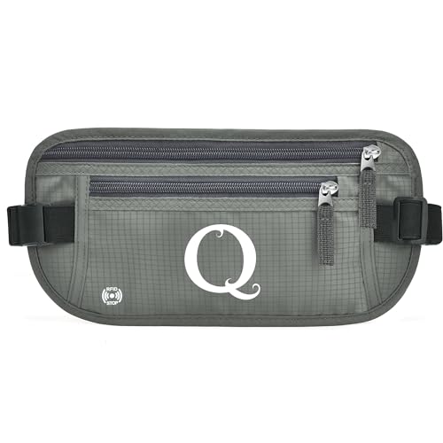 Gürteltasche mit Initialen für Damen und Herren, Hüfttasche für alle Smartphones, Laufgürtel für Reisen, Wandern, Radfahren, Wandern, Wandern, Grün (Army Green), Frage: von BOVOGAVA