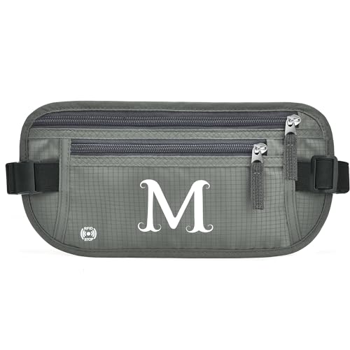 Gürteltasche mit Initialen für Damen und Herren, Hüfttasche für alle Smartphones, Laufgürtel für Reisen, Wandern, Radfahren, Wandern, Wandern, Grün (Army Green), Größe M: von BOVOGAVA