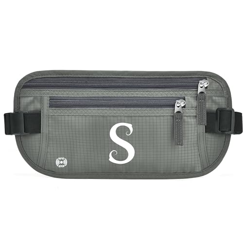 Gürteltasche mit Initialen für Damen und Herren, Hüfttasche für alle Smartphones, Laufgürtel für Reisen, Wandern, Radfahren, Wandern, Wandern, Grün (Army Green), Größe S: von BOVOGAVA