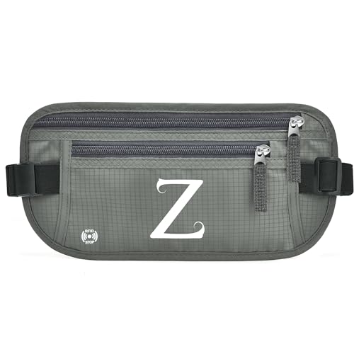 Gürteltasche mit Initialen für Damen und Herren, Hüfttasche für alle Smartphones, Laufgürtel für Reisen, Wandern, Radfahren, Wandern, Wandern, Grün (Army Green), Z von BOVOGAVA