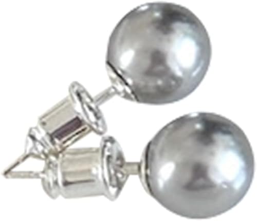 Perlenohrstecker, Geschenk, tahitianische schwarze Perle, Ohrstecker für Frauen, künstliche Perlen, Silber, runde Perlenohrring, rund, schwarz, tahitianische Kunstperle, 12mm, Achat Perlenohrstecker, Geschenk, tahitianische schwarze Perle, Ohrstecker für Frauen, künstliche Perlen, Silber, runde Perlenohrring, rund, schwarz, tahitianische Kunstperle, 12mm, Achat von BOWINGBO
