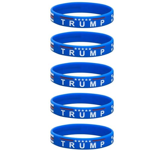 BOWTONG 1–10 Stück 2024 US-Silikon-Armbänder, Unterstützer, Wahlmotivation, Männer und Frauen, patriotische, inspirierende GOP-Armbänder von BOWTONG