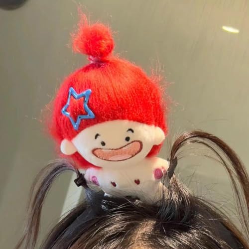 Niedliches Cartoon-Puppen-Stirnband, lustiger Plüsch-Haarreif, geflochtene Puppe, Haarreifen, Mädchen, Waschen, süßes Zubehör, Haar-Gesicht, Haarreifen von BOWTONG