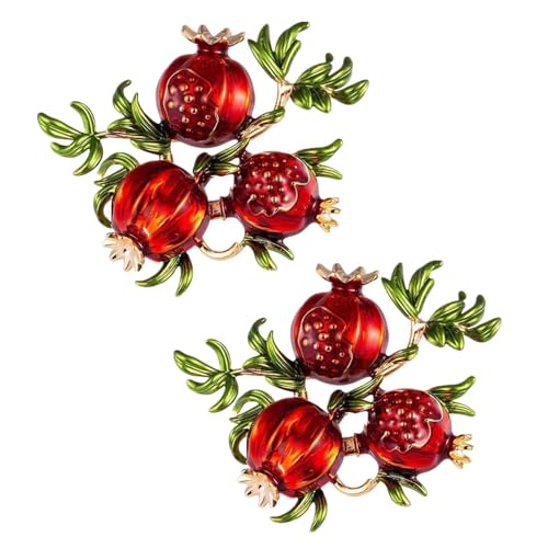 Rote Emaille Granatapfel Broschen für Frauen Legierung Früchte Casual N8e3 Brosche Neue Hochzeiten 2024 Pins Geschenke von BOWTONG