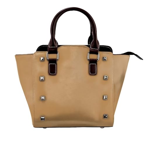 BOXILTD Braune Nietenhandtasche für Frauen - Damen Große Crossbody Tasche Leder Handtasche Geeignet für Tägliche Reisen, Schwarz BOXILTD Braune Nietenhandtasche für Frauen - Damen Große Crossbody Tasche Leder Handtasche Geeignet für Tägliche Reisen, Schwarz von BOXILTD