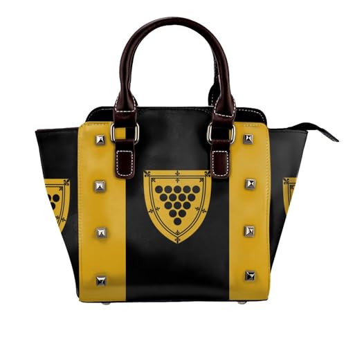 BOXILTD Cornwall County Flag Nieten Handtasche für Frauen - Damen Große Crossbody Tasche Leder Handtasche Geeignet für Tägliche Reisen Schwarz BOXILTD Cornwall County Flag Nieten Handtasche für Frauen - Damen Große Crossbody Tasche Leder Handtasche Geeignet für Tägliche Reisen Schwarz von BOXILTD