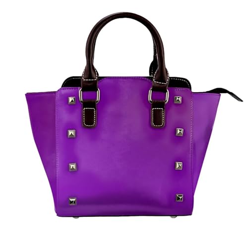 BOXILTD Damen-Handtasche mit Nieten, Dunkelviolett, große Umhängetasche, Lederhandtasche, geeignet für den täglichen Gebrauch, Schwarz BOXILTD Damen-Handtasche mit Nieten, Dunkelviolett, große Umhängetasche, Lederhandtasche, geeignet für den täglichen Gebrauch, Schwarz von BOXILTD