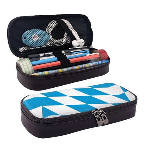 BOXILTD Federmäppchen aus Leder mit Flagge der bayerischen Raute – Mehrzweck-Federmäppchen mit Reißverschluss, ein niedlicher Stifthalter, geeignet für die Arbeit BOXILTD Federmäppchen aus Leder mit Flagge der bayerischen Raute – Mehrzweck-Federmäppchen mit Reißverschluss, ein niedlicher Stifthalter, geeignet für die Arbeit von BOXILTD