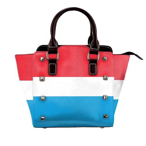 BOXILTD Flag of Luxembourg Nieten Handtasche für Frauen - Damen Große Crossbody Tasche Leder Handtasche Geeignet für Tägliche Reisen, Schwarz BOXILTD Flag of Luxembourg Nieten Handtasche für Frauen - Damen Große Crossbody Tasche Leder Handtasche Geeignet für Tägliche Reisen, Schwarz von BOXILTD