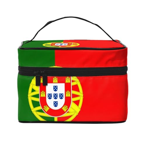 BOXILTD Flagge des Kantons Mecklenburg Große Kosmetiktasche für Damen - Reise Make-up Tasche für Zuhause, Fitnessstudio und lange Reisen, Schwarz, Flagge Portugals, Einheitsgröße BOXILTD Flagge des Kantons Mecklenburg Große Kosmetiktasche für Damen - Reise Make-up Tasche für Zuhause, Fitnessstudio und lange Reisen, Schwarz, Flagge Portugals, Einheitsgröße von BOXILTD