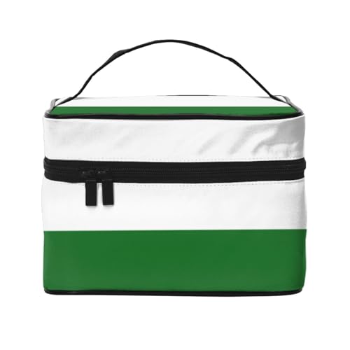 BOXILTD Flagge des Kantons Mecklenburg Große Kosmetiktasche für Damen - Reise Make-up Tasche für Zuhause, Fitnessstudio und lange Reisen, Schwarz, Flagge Sachsens, Einheitsgröße BOXILTD Flagge des Kantons Mecklenburg Große Kosmetiktasche für Damen - Reise Make-up Tasche für Zuhause, Fitnessstudio und lange Reisen, Schwarz, Flagge Sachsens, Einheitsgröße von BOXILTD