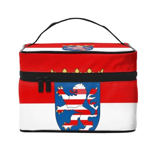 BOXILTD Flagge des Kantons Mecklenburg Große Kosmetiktasche für Damen - Reise Make-up Tasche für Zuhause, Fitnessstudio und lange Reisen, Schwarz, Flagge von Hessen, Einheitsgröße BOXILTD Flagge des Kantons Mecklenburg Große Kosmetiktasche für Damen - Reise Make-up Tasche für Zuhause, Fitnessstudio und lange Reisen, Schwarz, Flagge von Hessen, Einheitsgröße von BOXILTD