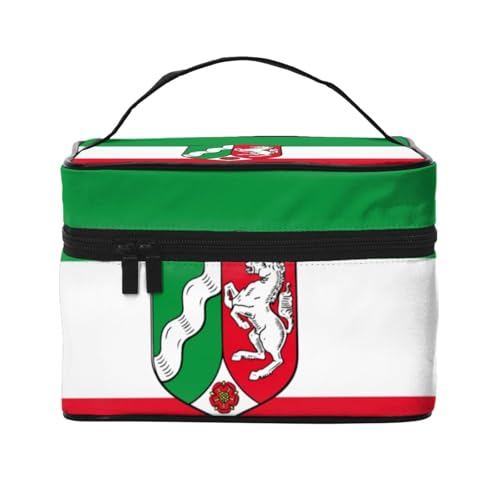 BOXILTD Flagge des Kantons Mecklenburg Große Kosmetiktasche für Damen - Reise Make-up Tasche für Zuhause, Fitnessstudio und lange Reisen, Schwarz, Flagge von Nordrhein Westfalen, Einheitsgröße BOXILTD Flagge des Kantons Mecklenburg Große Kosmetiktasche für Damen - Reise Make-up Tasche für Zuhause, Fitnessstudio und lange Reisen, Schwarz, Flagge von Nordrhein Westfalen, Einheitsgröße von BOXILTD