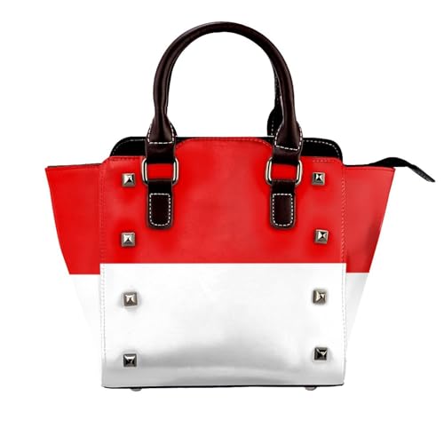 BOXILTD Flagge von Hessen Nieten Handtasche für Frauen - Damen Große Crossbody Tasche Leder Handtasche Geeignet für Tägliche Reisen, Schwarz BOXILTD Flagge von Hessen Nieten Handtasche für Frauen - Damen Große Crossbody Tasche Leder Handtasche Geeignet für Tägliche Reisen, Schwarz von BOXILTD