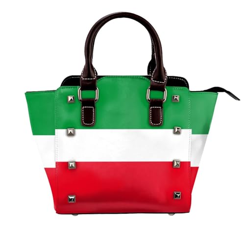 BOXILTD Flagge von Nordrhein-Westfalen Nieten Handtasche für Frauen - Damen Groß Crossbody Bag Leder Handtasche Geeignet für Tägliche Reisen, Schwarz BOXILTD Flagge von Nordrhein-Westfalen Nieten Handtasche für Frauen - Damen Groß Crossbody Bag Leder Handtasche Geeignet für Tägliche Reisen, Schwarz von BOXILTD