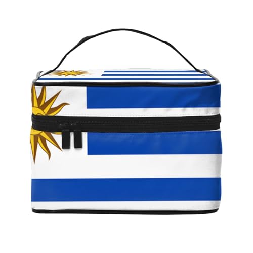 BOXILTD Große Kosmetiktasche für Damen, Motiv: Flagge der Türkei, Reise-Make-up-Tasche für Zuhause, Fitnessstudio und lange Reisen, Schwarz, Flagge Uruguays, Einheitsgröße BOXILTD Große Kosmetiktasche für Damen, Motiv: Flagge der Türkei, Reise-Make-up-Tasche für Zuhause, Fitnessstudio und lange Reisen, Schwarz, Flagge Uruguays, Einheitsgröße von BOXILTD