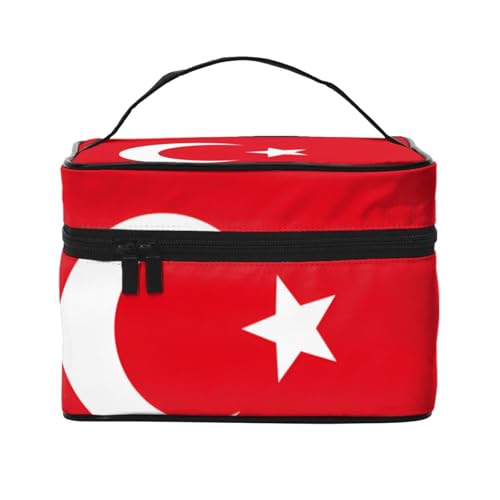 BOXILTD Große Kosmetiktasche für Damen, Motiv: Flagge der Türkei, Reise-Make-up-Tasche für Zuhause, Fitnessstudio und lange Reisen, Schwarz, Flagge der Türkei, Einheitsgröße BOXILTD Große Kosmetiktasche für Damen, Motiv: Flagge der Türkei, Reise-Make-up-Tasche für Zuhause, Fitnessstudio und lange Reisen, Schwarz, Flagge der Türkei, Einheitsgröße von BOXILTD