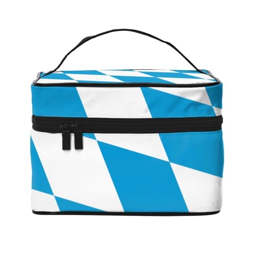 BOXILTD Große Kosmetiktasche für Damen, Motiv: Flagge der Türkei, Reise-Make-up-Tasche für Zuhause, Fitnessstudio und lange Reisen, Schwarz, Flagge der bayerischen Raute Variante, Einheitsgröße BOXILTD Große Kosmetiktasche für Damen, Motiv: Flagge der Türkei, Reise-Make-up-Tasche für Zuhause, Fitnessstudio und lange Reisen, Schwarz, Flagge der bayerischen Raute Variante, Einheitsgröße von BOXILTD