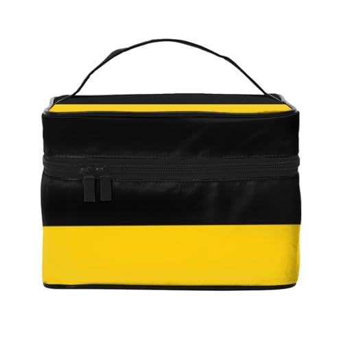 BOXILTD Große Kosmetiktasche für Damen, Motiv: Flagge der Türkei, Reise-Make-up-Tasche für Zuhause, Fitnessstudio und lange Reisen, Schwarz, Flagge des Kantons Sachsen-Anhalt, Einheitsgröße BOXILTD Große Kosmetiktasche für Damen, Motiv: Flagge der Türkei, Reise-Make-up-Tasche für Zuhause, Fitnessstudio und lange Reisen, Schwarz, Flagge des Kantons Sachsen-Anhalt, Einheitsgröße von BOXILTD