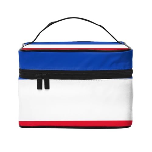BOXILTD Große Kosmetiktasche für Damen, Motiv: Flagge der Türkei, Reise-Make-up-Tasche für Zuhause, Fitnessstudio und lange Reisen, Schwarz, Flagge des Kantons Schleswig-Holstein, Einheitsgröße von BOXILTD