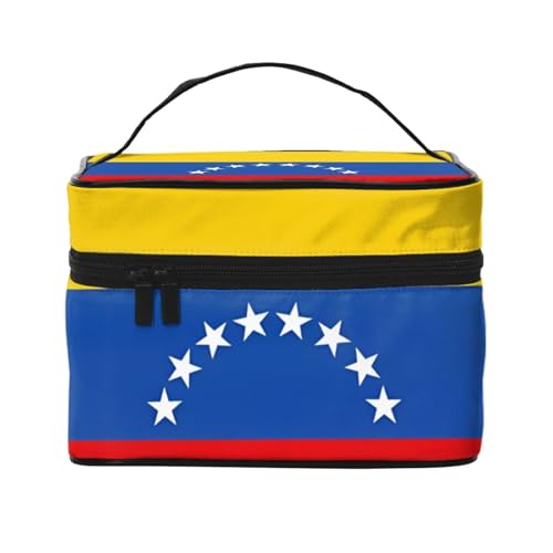 BOXILTD Große Kosmetiktasche für Damen, Motiv: Flagge der Türkei, Reise-Make-up-Tasche für Zuhause, Fitnessstudio und lange Reisen, Schwarz, Flagge von Venezuela, Einheitsgröße BOXILTD Große Kosmetiktasche für Damen, Motiv: Flagge der Türkei, Reise-Make-up-Tasche für Zuhause, Fitnessstudio und lange Reisen, Schwarz, Flagge von Venezuela, Einheitsgröße von BOXILTD