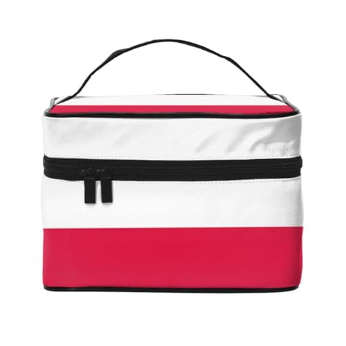 BOXILTD Große Kosmetiktasche für Damen, Motiv: Saarlandflaggen, Reise-Make-up-Tasche für Zuhause, Fitnessstudio und lange Reisen, Schwarz, Polnische Flagge, Einheitsgröße BOXILTD Große Kosmetiktasche für Damen, Motiv: Saarlandflaggen, Reise-Make-up-Tasche für Zuhause, Fitnessstudio und lange Reisen, Schwarz, Polnische Flagge, Einheitsgröße von BOXILTD