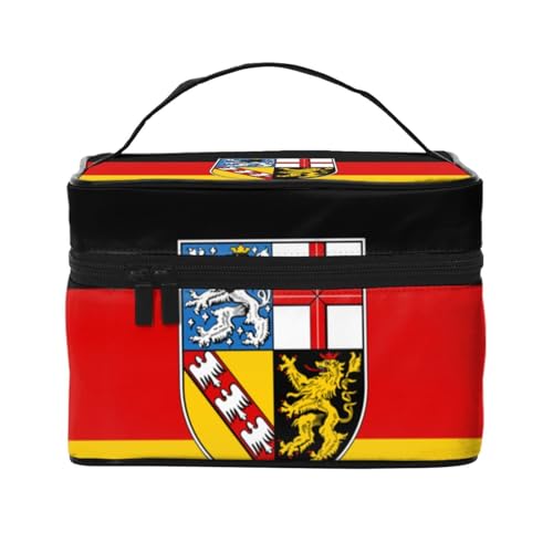 BOXILTD Große Kosmetiktasche für Damen, Motiv: Saarlandflaggen, Reise-Make-up-Tasche für Zuhause, Fitnessstudio und lange Reisen, Schwarz, Saarlandflaggen, Einheitsgröße BOXILTD Große Kosmetiktasche für Damen, Motiv: Saarlandflaggen, Reise-Make-up-Tasche für Zuhause, Fitnessstudio und lange Reisen, Schwarz, Saarlandflaggen, Einheitsgröße von BOXILTD