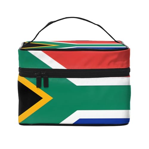 BOXILTD Große Kosmetiktasche für Damen, Motiv: South Carolina Flagge, Reise-Make-up-Tasche für Zuhause, Fitnessstudio und lange Reisen, Schwarz, Flagge Südafrikas, Einheitsgröße BOXILTD Große Kosmetiktasche für Damen, Motiv: South Carolina Flagge, Reise-Make-up-Tasche für Zuhause, Fitnessstudio und lange Reisen, Schwarz, Flagge Südafrikas, Einheitsgröße von BOXILTD