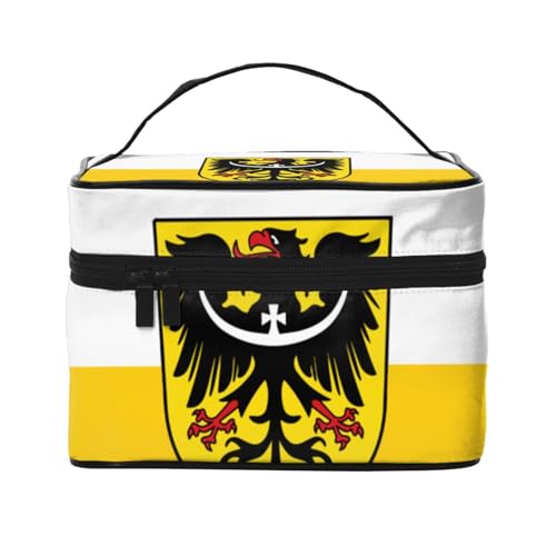 BOXILTD Große Kosmetiktasche für Damen, Motiv: South Carolina Flagge, Reise-Make-up-Tasche für Zuhause, Fitnessstudio und lange Reisen, Schwarz, Schlesische Flagge, Einheitsgröße BOXILTD Große Kosmetiktasche für Damen, Motiv: South Carolina Flagge, Reise-Make-up-Tasche für Zuhause, Fitnessstudio und lange Reisen, Schwarz, Schlesische Flagge, Einheitsgröße von BOXILTD