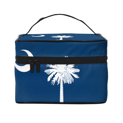 BOXILTD Große Kosmetiktasche für Damen, Motiv: South Carolina Flagge, Reise-Make-up-Tasche für Zuhause, Fitnessstudio und lange Reisen, Schwarz, South Carolina Flagge, Einheitsgröße BOXILTD Große Kosmetiktasche für Damen, Motiv: South Carolina Flagge, Reise-Make-up-Tasche für Zuhause, Fitnessstudio und lange Reisen, Schwarz, South Carolina Flagge, Einheitsgröße von BOXILTD