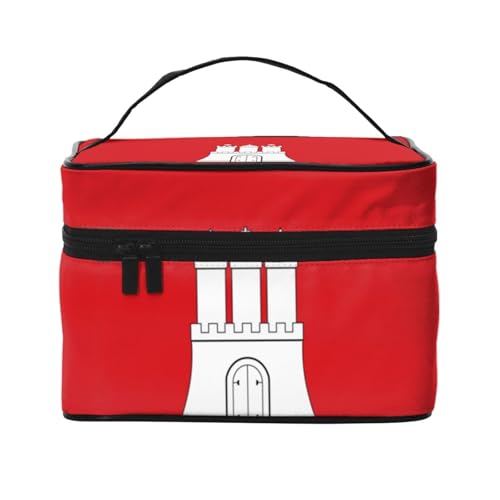 BOXILTD Große Kosmetiktasche mit Thüringen-Flagge für Damen, Reise-Make-up-Tasche für Zuhause, Fitnessstudio und lange Reisen, Schwarz, Die Hamburger Flagge, Einheitsgröße BOXILTD Große Kosmetiktasche mit Thüringen-Flagge für Damen, Reise-Make-up-Tasche für Zuhause, Fitnessstudio und lange Reisen, Schwarz, Die Hamburger Flagge, Einheitsgröße von BOXILTD