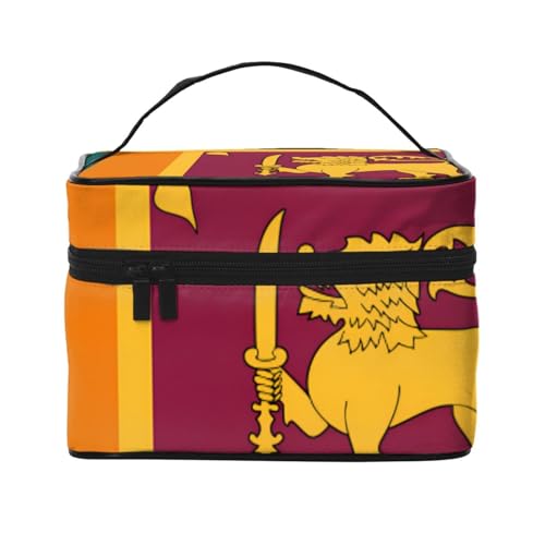 BOXILTD Große Kosmetiktasche mit Thüringen-Flagge für Damen, Reise-Make-up-Tasche für Zuhause, Fitnessstudio und lange Reisen, Schwarz, Flagge Sri Lankas, Einheitsgröße BOXILTD Große Kosmetiktasche mit Thüringen-Flagge für Damen, Reise-Make-up-Tasche für Zuhause, Fitnessstudio und lange Reisen, Schwarz, Flagge Sri Lankas, Einheitsgröße von BOXILTD
