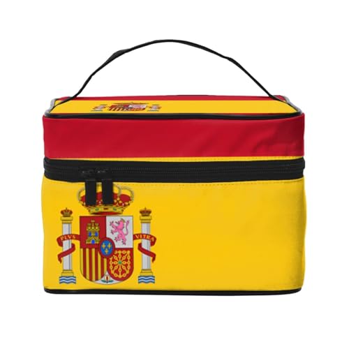 BOXILTD Große Kosmetiktasche mit Thüringen-Flagge für Damen, Reise-Make-up-Tasche für Zuhause, Fitnessstudio und lange Reisen, Schwarz, Spanische Flagge, Einheitsgröße BOXILTD Große Kosmetiktasche mit Thüringen-Flagge für Damen, Reise-Make-up-Tasche für Zuhause, Fitnessstudio und lange Reisen, Schwarz, Spanische Flagge, Einheitsgröße von BOXILTD