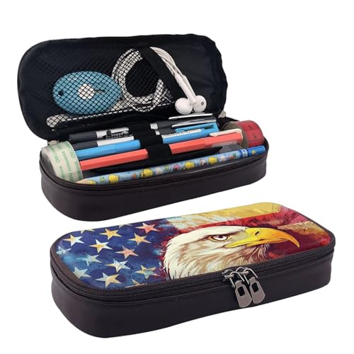 BOXILTD Handsome Eagle Leder-Federmäppchen – Mehrzweck-Federmäppchen mit Reißverschluss, ein niedlicher Stifthalter, geeignet für die Arbeit BOXILTD Handsome Eagle Leder-Federmäppchen – Mehrzweck-Federmäppchen mit Reißverschluss, ein niedlicher Stifthalter, geeignet für die Arbeit von BOXILTD